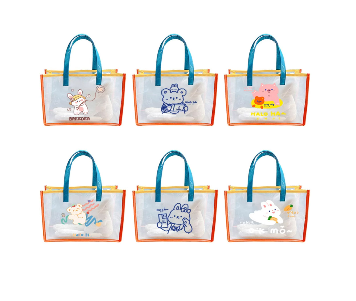 Transparent jelly bag, makeup bag, toiletry bag, swimming bag, waterproof shopping bag, PVC storage bag