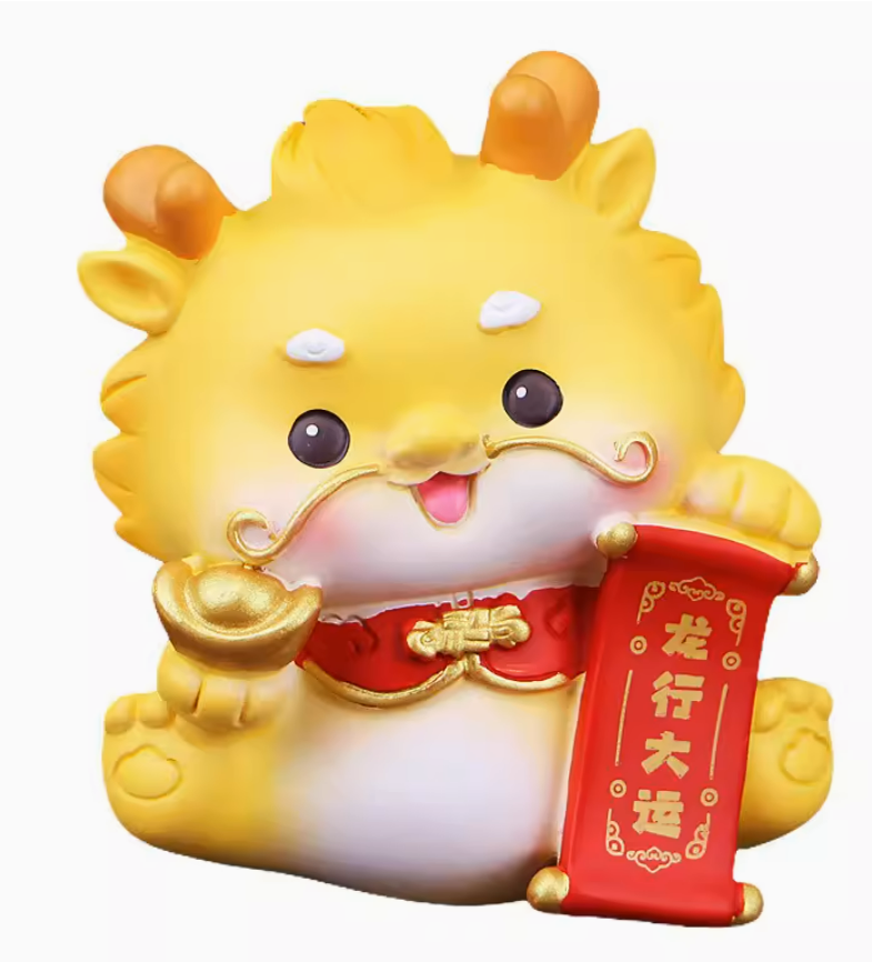' Cute dragon send Fu' small decoration, office, home, desktop, car decoration
